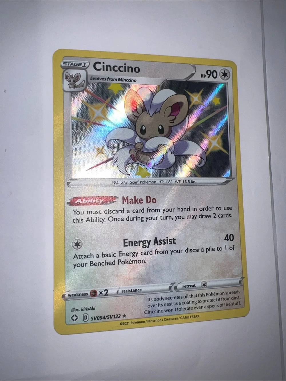 Pokemon Cincinno Holographic Card - Yellow Border